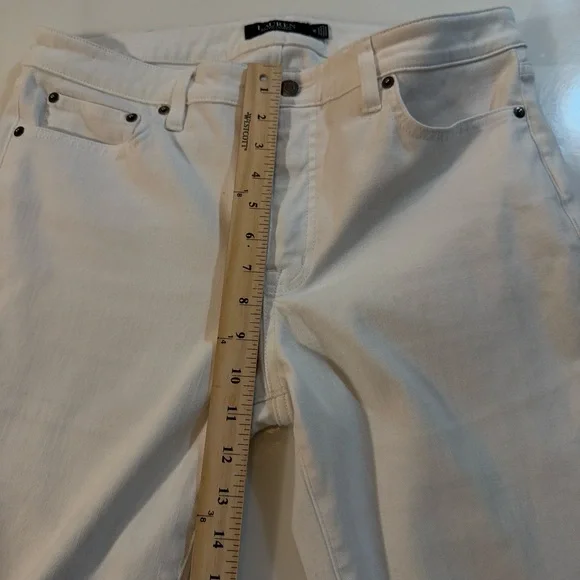 Lauren Ralph Lauren Black Tag Women’s White Straight Leg Jeans Pants Size 12 - Picture 6 of 9